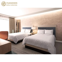 Moderno 5-Star Custom Set de madera maciza AC Hotel King Size Cama Armario Sofá MDF para uso en apartamentos