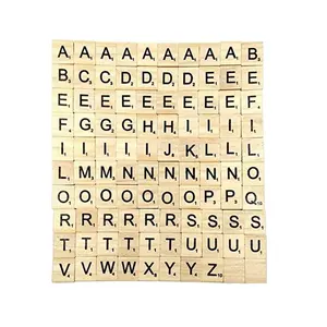 Natural Wood Letter Tiles Letters for Crafts DIY Wood Gift Decoration Crossword Game Making Alphabet Coaster