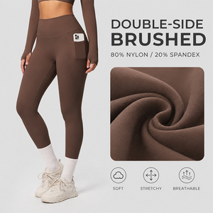 Leggings Deportivos para Mujer, Cintura Alta, Acabado Mate, Sensación de Segunda Piel, Bolsillo para Teléfono, Transpirables, Elásticos, para Gimnasio y Running - Product Image 2