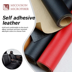 Rouleaux de similicuir PVC artificiel Rexine végétalien synthétique auto-<span class=keywords><strong>adhésif</strong></span> imperméable gaufré <span class=keywords><strong>pour</strong></span> réparation de <span class=keywords><strong>canapé</strong></span>, chaise, siège de voiture - Product Image 1