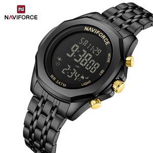 Original pour 9275 Nouvelle montre chronographe LED en alliage avec bracelet de luxe en acier inoxydable, numérique, sportive, résistante à l'eau 3BAR - Product Image 6