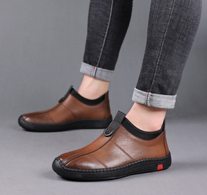 Scarpe Casual da Uomo in PU Slip-On per Tutte le Stagioni Stile Business Semplice Suola Morbida Stile Coreano Comode a Taglio Basso - Product Image 3