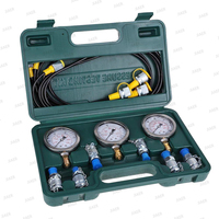 Hydraulik-Testkit 3-teilig: Druckmessgerät + 3-teiliger Testschlauch + Kupplungsadapter-Set zur Fehlersuche und Systemdiagnostik