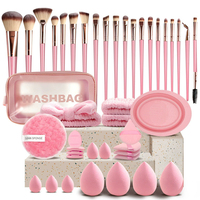 WELLFLYER MABR-258 Ensemble d'outils de maquillage personnalisés pour le fond de teint, ensemble professionnel de 42 outils de maquillage
