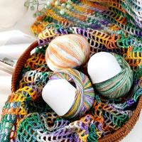 OEM/ODM Wholesale Wool Cotton Yarn Space Dyed Multicolor Soft Hand Knitting Crochet DIY Scarf Shawl Yarn Ball