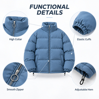 Veste d'hiver matelassée pour homme, col montant, manteau chaud rembourré, coupe décontractée, léger, coupe-vent, parka matelassée