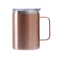 Mug de camping portable en acier inoxydable isolé, sans BPA, multicolores, pour boissons chaudes et froides