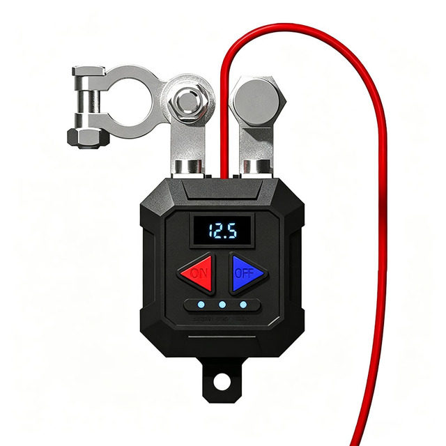 Remote Control 12V Car Battery Disconnect Switch Auto Cut Off Switch With Battery Detection Monitor