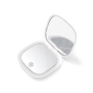 Mini <b>Compact</b> Led Makeup <b>Mirror</b> With Light 5X Magnifying Small Pocket Portable Travel Pink Black Foldable Cosmetic Vanity <b>Mirrors</b> - Product Image 5