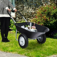 Chariot de jardin à brouette 2 pneus, chariot utilitaire Dolly robuste, à brouette