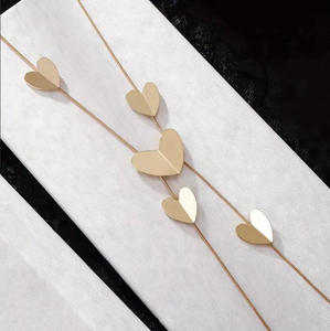 Kadınlar için QH uzun kolye uygun tatil Wea, günlük kazak zinciri basit zarif takı kalp Dainty takı toptan toplu - Product Image 3