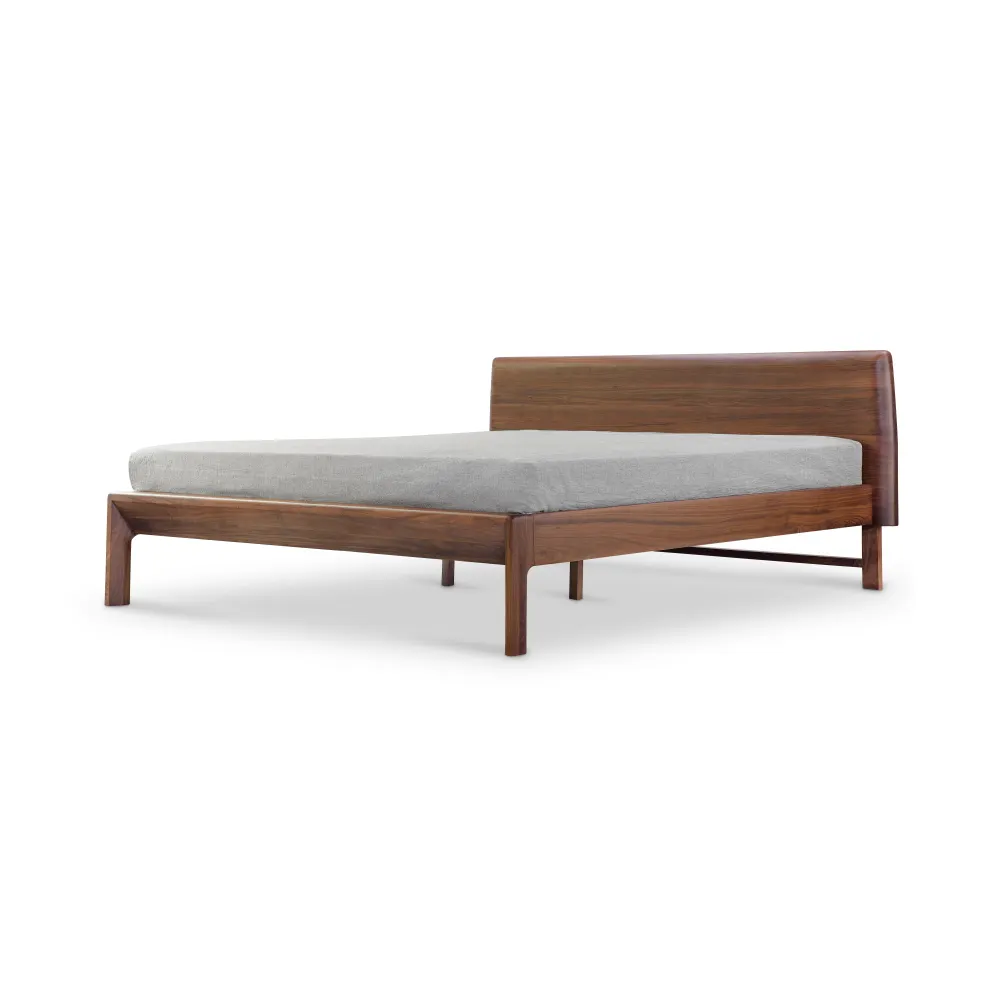 נורדי מודרני בסגנון אמריקאי אגוז עץ מיטת מלכת גודל עבור ריהוט חדר שינה