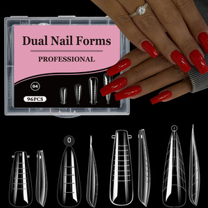 4 in 1 Plastic Dual <b>Nail</b> Forms Extra Long Coffin Quick Building Mold for <b>Nail</b> <b>Extension</b> - Product Image 4