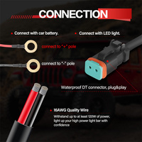 Faisceau de câblage universel pour véhicule avec connecteur DT, capacité de puissance 120W, 98 pouces, avec interrupteur marche/arrêt