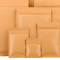 Sachet refermable personnalisé en papier kraft, pochette plate à fermeture éclair pour emballage alimentaire