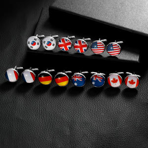 Fabricante 287 países bandera diseño gemelos diseño personalizado manga botón gemelos hombres gemelos para hombres - Product Image 2