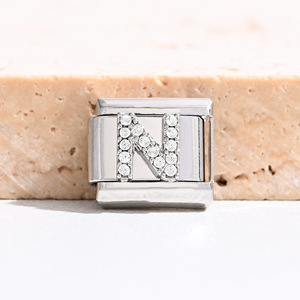 Modular Letter Bracelet Set Zinc Alloy Crystal Rhinestone Pave Setting DIY Jewelry Unisex Gift Wearable Accessories - Product Image 3
