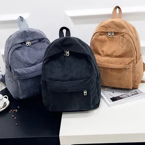 Corduroy Rugzak Mode Vrouwen School Rugzak Pure Kleur Vrouwen Rugzak Tiener Schooltassen Vrouw Mochila Rugzak