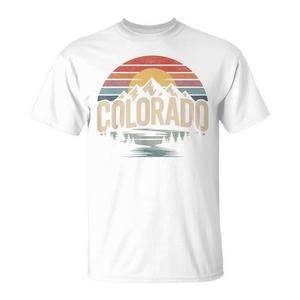 Camiseta con diseño de puesta de sol de las montañas de Colorado, estilo vintage, para exteriores, con motivos de la naturaleza - Product Image 1