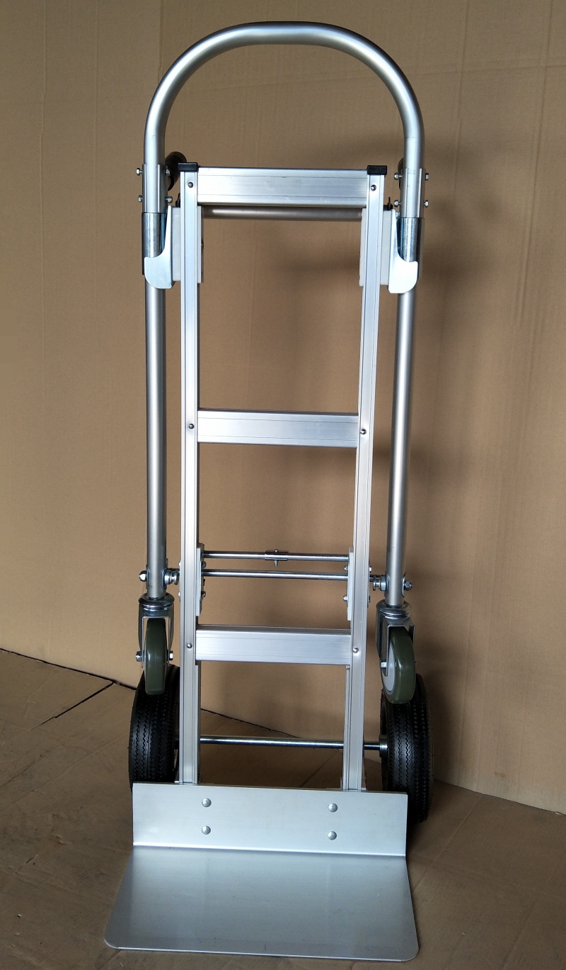 Heavy Duty 300kg 3-in-1 Convertible Aluminum Hand Truck with 10x3.50-4 Pneumatic Wheels and 5 Casters OEM Customizable