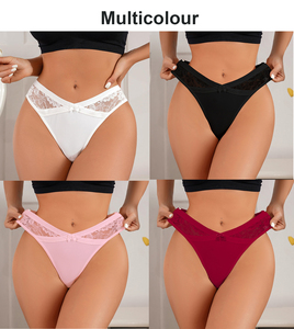 Bragas <span class=keywords><strong>de</strong></span> Mujer al por Mayor con Lazo Blanco Transpirables <span class=keywords><strong>de</strong></span> Cintura Media Pantis sin Costuras <span class=keywords><strong>de</strong></span> Satén <span class=keywords><strong>de</strong></span> Seda y Encaje - Product Image 3