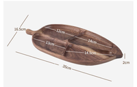 Plateau de service créatif en bois massif en forme de feuille et de poisson pour fruits secs, design moderne et simple, plateau à noix et snacks