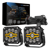 Phare de travail LED 4 pouces 47W 2875LM 375m longue portée blanc jaune spot DRL éclairage tout-terrain IP68 étanche pour 4x4 camion ATV UTV