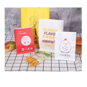 Bolsa de papel Kraft de fondo cuadrado ecológica personalizada, papel de arte reciclable a prueba de aceite, embalaje de alimentos, regalos en materiales reciclados - Product Image 3