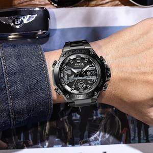 SMAEL 8097 Nuevo Reloj Cronógrafo Analógico-Digital de Lujo, Resistente al Agua, con Esfera y Caja Luminosas de Aleación, Correa de Acero Inoxidable, Alarma de Buceo - Product Image 3