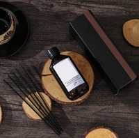 Bouteilles vides en plastique de couleur marron ambre pour désodorisant de pièce ronde, bouteilles de rechange pour diffuseur de parfum de maison