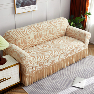 Achetez en ligne : Housse de canapé de luxe à motifs <span class=keywords><strong>jacquard</strong></span> épais, pour canapé d'angle 3 places en L ou en I, avec <span class=keywords><strong>jupe</strong></span> à volants - Product Image 2