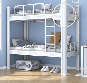 Home Furniture Modern Metal <b>Beds</b> Student Dormitory <b>Space</b> <b>Saving</b> High Foot Design Double Decker <b>Bed</b> Bunk <b>Bed</b> Metal - Product Image 5