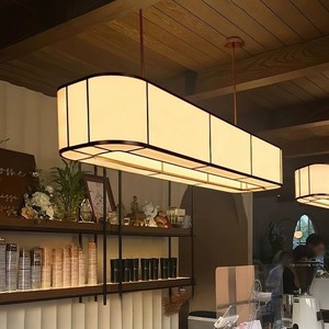 Lustre ovale moderne en tissu LED à six têtes pour restaurant, hôtel, bar, comptoir, lampe décorative pour la maison - Product Image 2