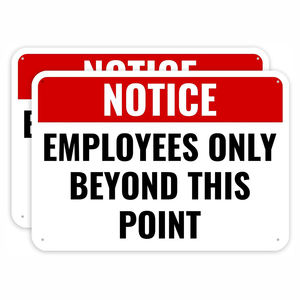 لافتات 'الموظفون فقط - ما وراء هذا النقطة' - مصنوعة من الألومنيوم - لا يسمح بالعملاء في منطقة العمل - لافتة 'الموظفون فقط' للأبواب - Product Image 2