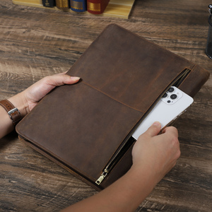A4 Kích Thước 4 Vòng Chất Kết Dính 11in Da Padfolio Flipchart Giấy Sketchbook Bìa Bút Khe Cắm Bìa Cứng Bìa Phong Cách Refillable Loose-Leaf - Product Image 2