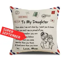 Decorative Polyester Linen Throw Pillow CoversとInspirational Quotes 18 × 18 Inch Sweet Home Letter Cushion Cover