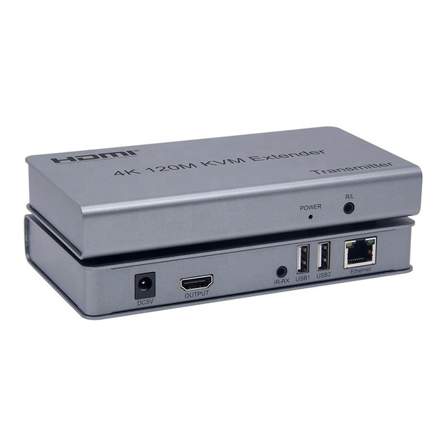 4K HDMI Extender RX TX 120M HDMI USB KVM Extender Over Ethernet Cat5e Cat6 USB 120M HDMI KVM Extender