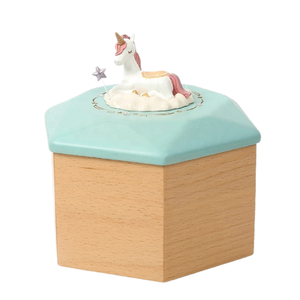 Caja Musical de Madera al por Mayor con Diseño de Unicornio y Nube, Mecanismo de Manivela, Sonido de 30 Segundos, Regalo de Cumpleaños - Product Image 1