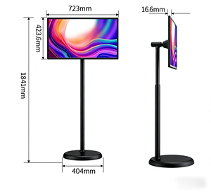 Pantalla de TV Portátil de 23.8 Pulgadas, Pantalla LCD Táctil de 32 Pulgadas, Android 13 para Interiores, Señalización Digital Publicitaria, Blanco/Negro, 100 Pulgadas - Product Image 4