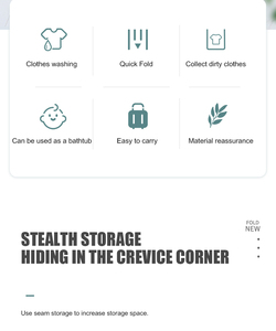Space Saving Pop up <strong>Small</strong> Folding Storage Container Plastic Collapsible <strong>Laundry</strong> <strong>Basket</strong> Foldable <strong>Laundry</strong> <strong>Basket</strong> with Handle - Product Image 4