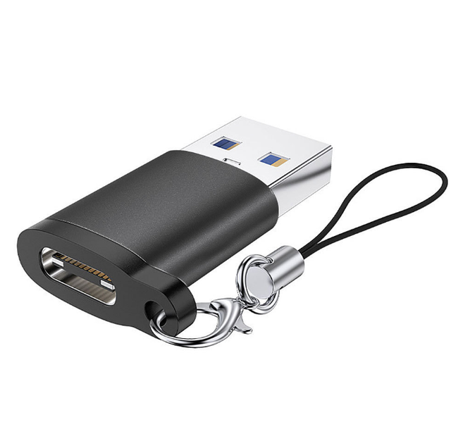 Keychain USB 3.0 a Male to USB C Female OTG Data Transfer Power Charge Adapter for Hard Disk
