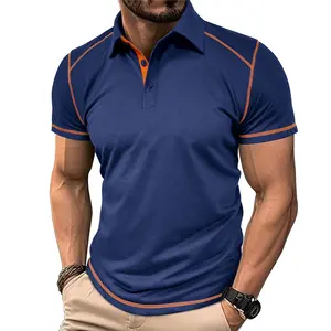 Camiseta en blanco de mezcla de poliéster/algodón con logotipo personalizado, Polo de manga corta para hombre, Polo de solapa de color para hombre al por mayor.