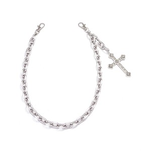 Cadena de cintura cruzada Yueli de aleación de zinc, unisex, estilo hip hop, para uso diario, cadena metálica de una sola capa, color blanco K - Product Image 5