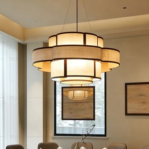 New Chinese Style Chandelier 60cm 80cm Round Energy Saving E27 Six Head <b>Dining</b> Room <b>Light</b> - Product Image 3
