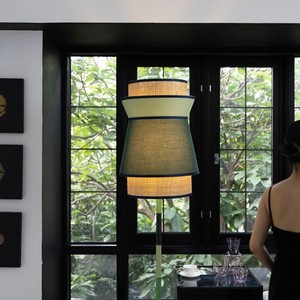 Hand-Woven <b>Floor</b> <b>Lamp</b> In Lush Bamboo <b>Green</b> Adjustable Height Led Light Source For Study Living Room Bedroom - Product Image 3