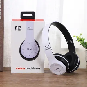 OEM Multi-color Adjustable Gaming Headset Handsfree P47 Wireless Headphones with MIC