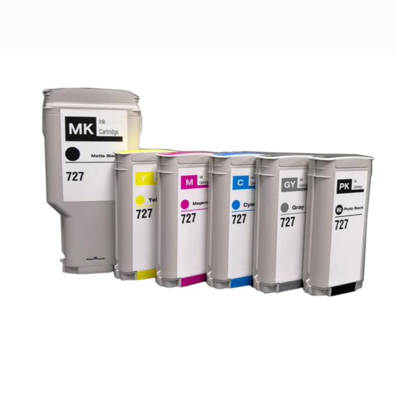 HP Designjet T920 T1500 T2500 T930 T1530 T2530 플로터를 위한 칩을 가진 727 300ml MK 130ML 색깔 가득 차있는 호환성 잉크 카트리지