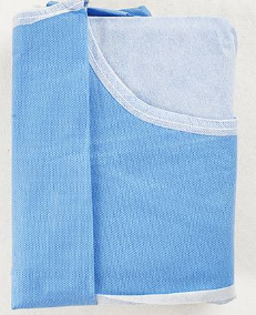 Blouse chirurgicale stérile SMS 45g, jetable, renforcée, à <span class=keywords><strong>usage</strong></span> <span class=keywords><strong>unique</strong></span>, pour examen hospitalier, résistante à l'alcool, aux sangs et aux fluides, certifiée CE - Product Image 4
