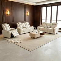 Ensemble de canapés inclinables modernes pour home cinéma, canapé à inclinaison manuelle en cuir matelassé losanges pour salon et mobilier de cinéma