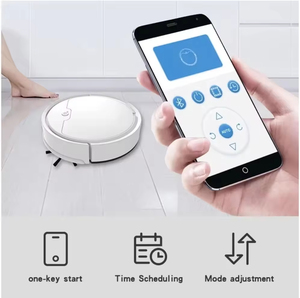 Robot aspirateur et serpillière intelligent automatique personnalisé pour la maison, avec navigation gyroscopique, alimenté par batterie, en plastique, pour nettoyage humide et sec - Product Image 2